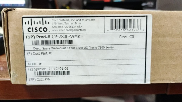 Комплект для настенного монтажа Cisco CP-7800-WMK