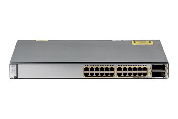 Коммутатор управляемый Cisco WS-C3750E-24PD-E 24*10/100/1000Base-TX, 256Gb, 64Gb