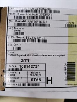 Блок питания 600 Вт Cisco PWR-C5-600WAC